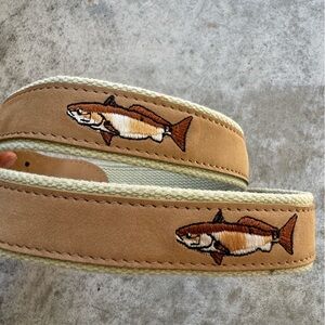 Tan Fish Embroidered Pet Collar